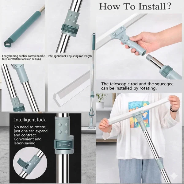 FlexiWipe Stainless Steel Floor Wiper | Wet & Dry Floor Cleaner